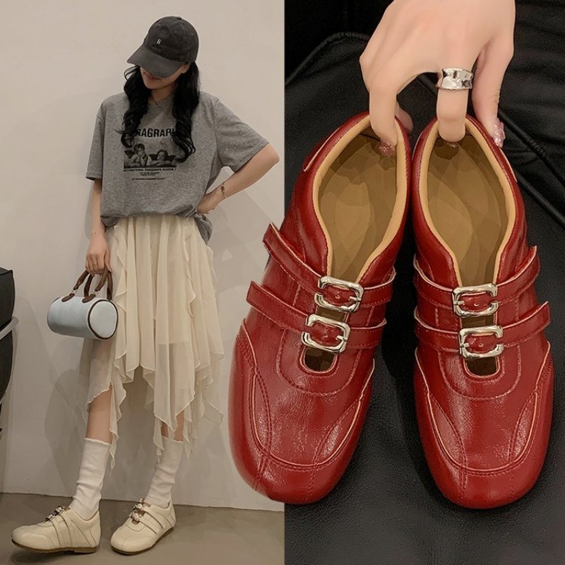 Loafer Flat Women - أحذية نسائية عصرية بمقدمة مستديرة وحزام