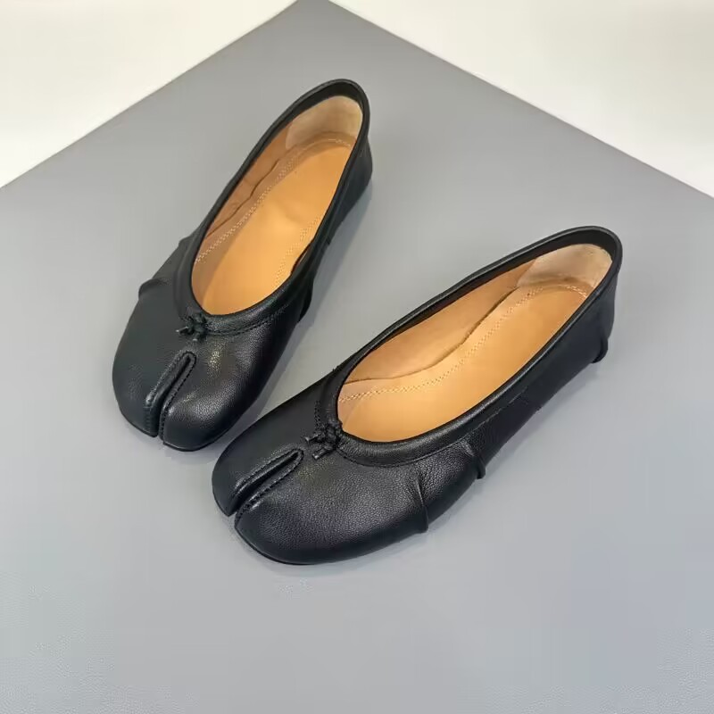 Loafer Flat Women - أحذية نسائية جديدة مسطحة بمقدمة مقسمة،