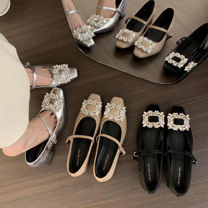 Women'S Shoes Red Bottoms - الفضة مسطحة القاع النمط الفرنسي أحذية