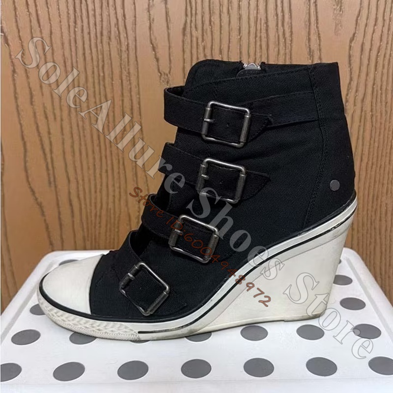 Women'S Shoes Com - حذاء رياضي رمادي متعدد الأزرار بكعب